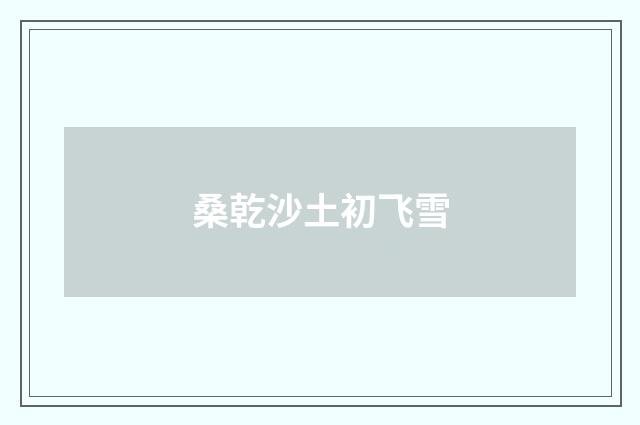 桑乾沙土初飞雪