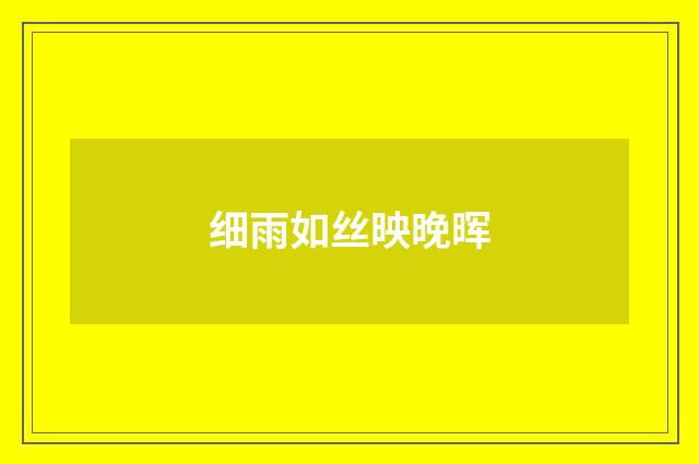 细雨如丝映晚晖