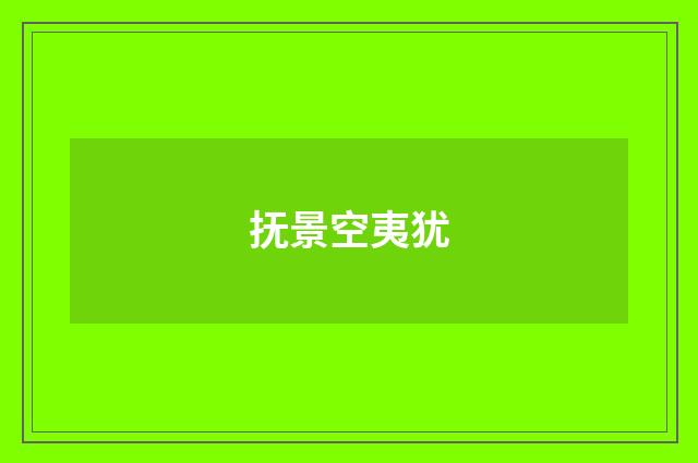 抚景空夷犹