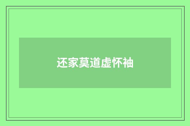 还家莫道虚怀袖