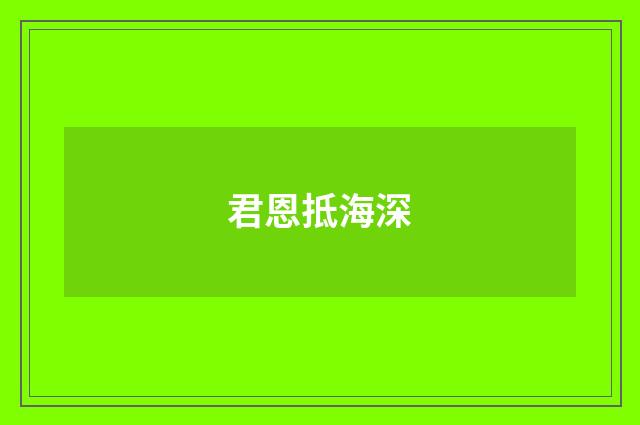 君恩抵海深