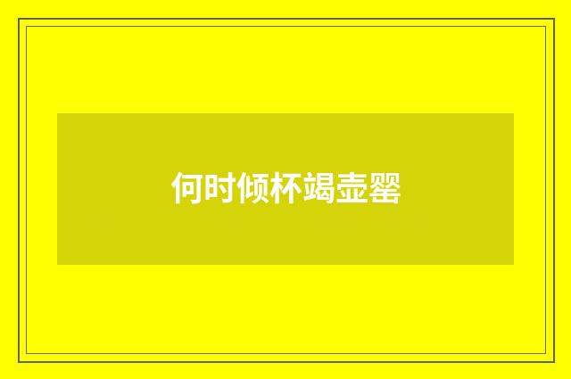 何时倾杯竭壶罂