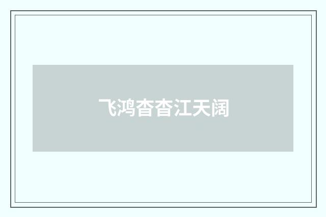 飞鸿杳杳江天阔