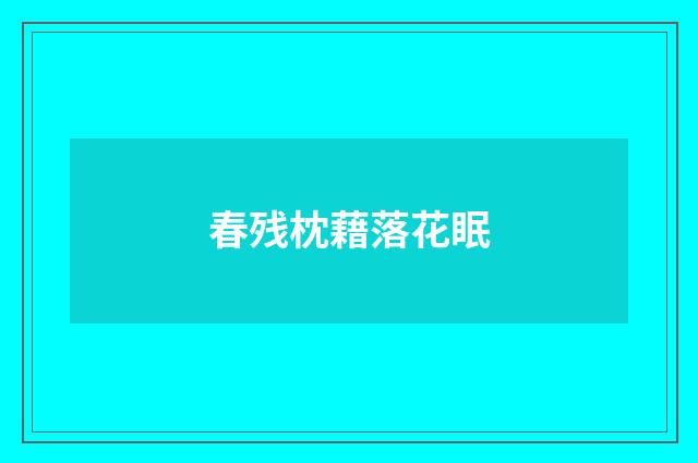 春残枕藉落花眠