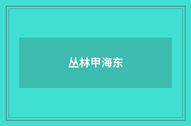 丛林甲海东
