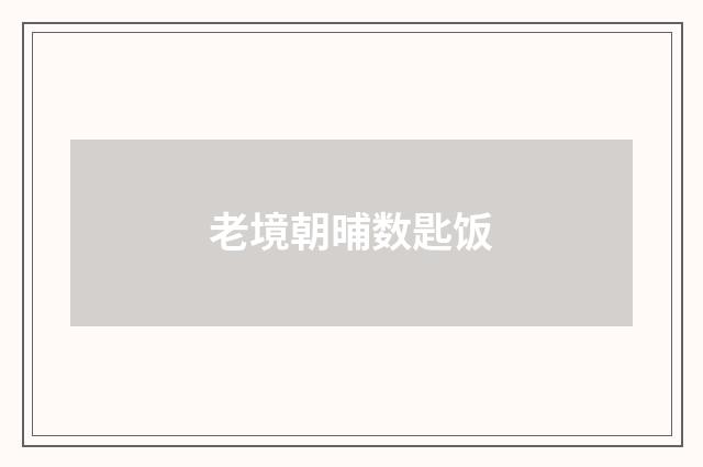 老境朝晡数匙饭