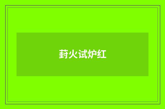 葑火试炉红