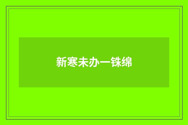 新寒未办一铢绵