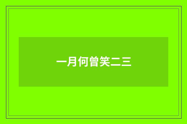 一月何曾笑二三