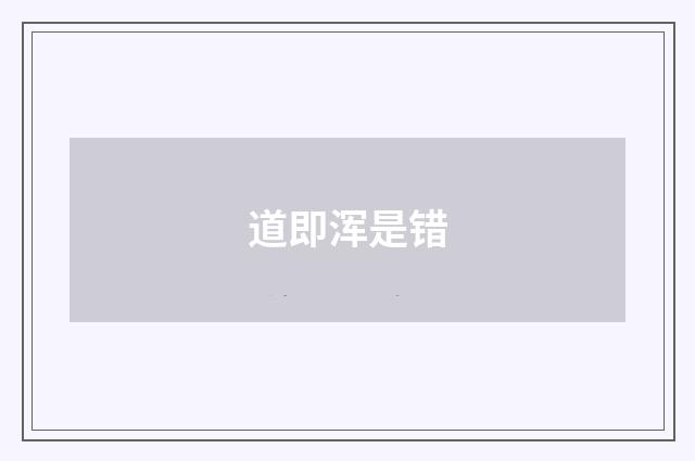 道即浑是错