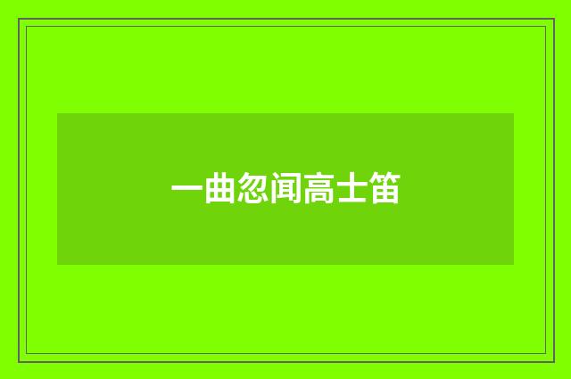 一曲忽闻高士笛