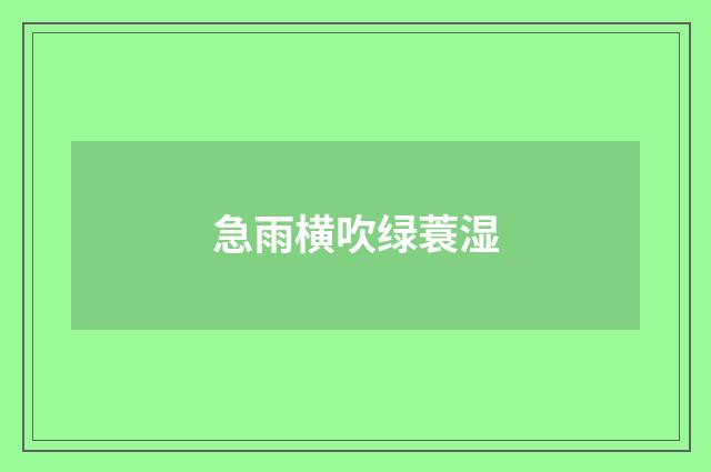 急雨横吹绿蓑湿
