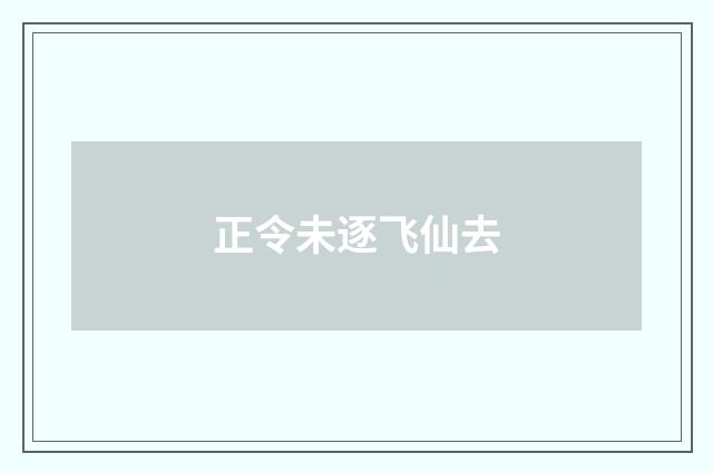 正令未逐飞仙去