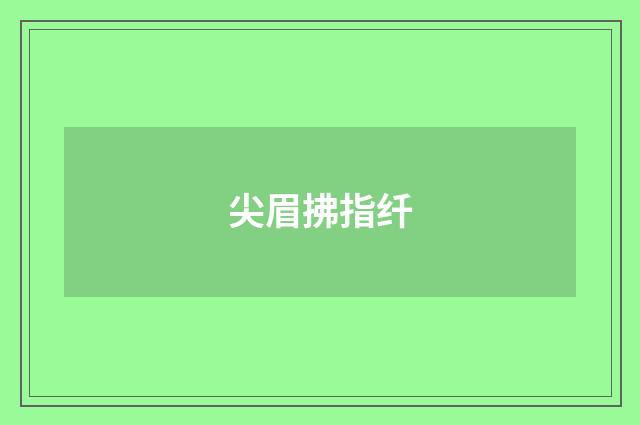 尖眉拂指纤