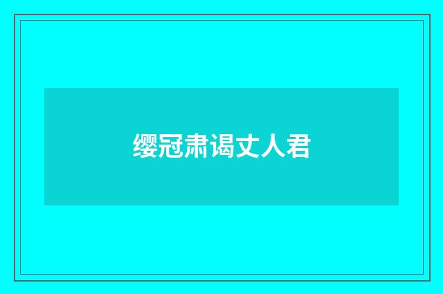 缨冠肃谒丈人君