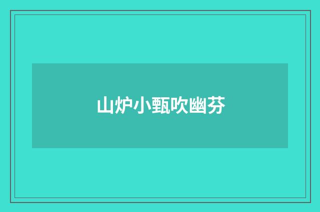 山炉小甄吹幽芬