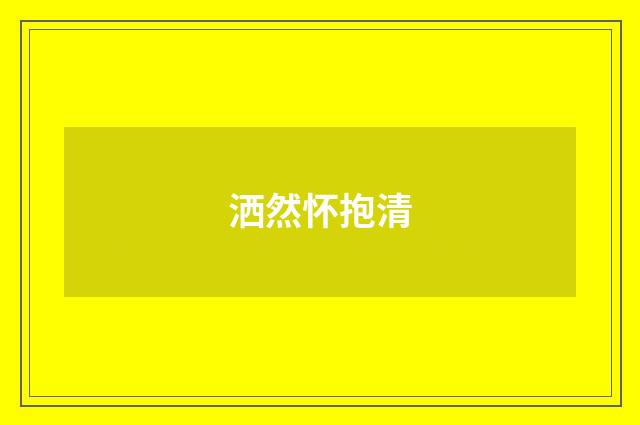 洒然怀抱清