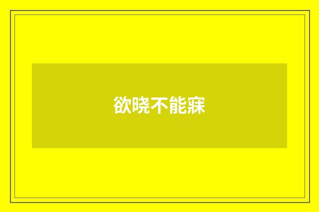 欲晓不能寐