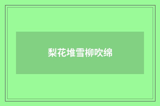 梨花堆雪柳吹绵