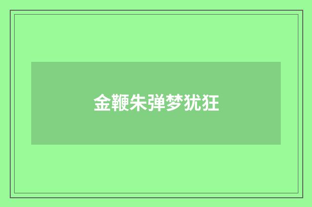 金鞭朱弹梦犹狂