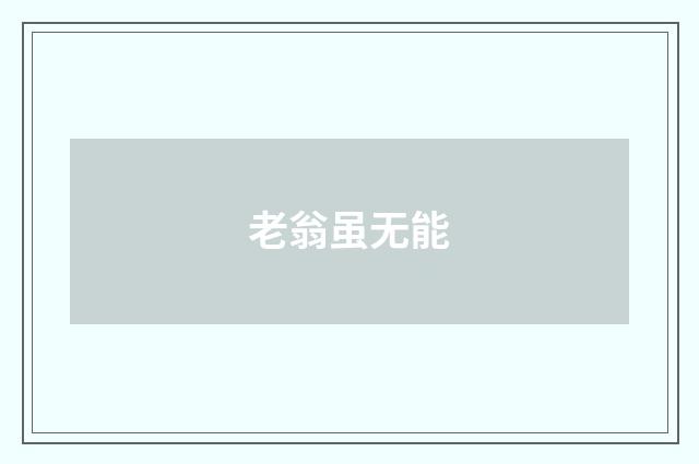 老翁虽无能