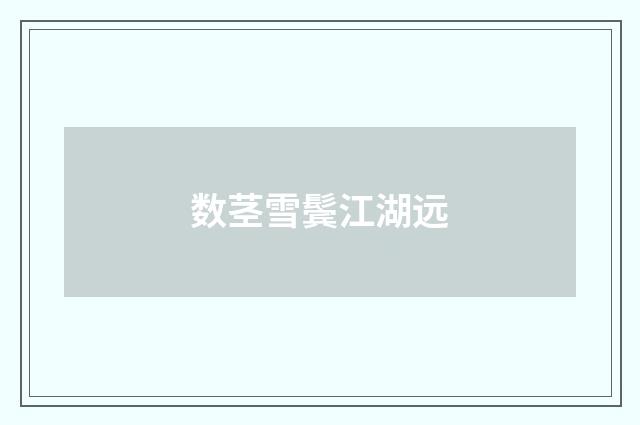 数茎雪鬓江湖远