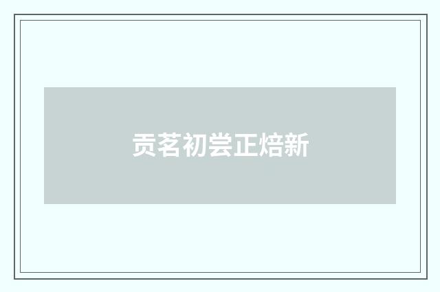 贡茗初尝正焙新