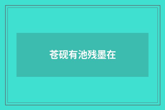 苍砚有池残墨在