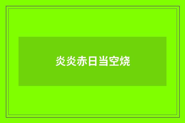 炎炎赤日当空烧