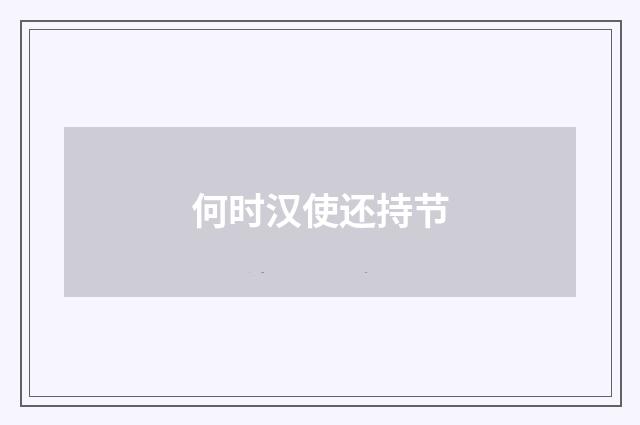 何时汉使还持节