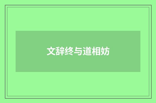 文辞终与道相妨
