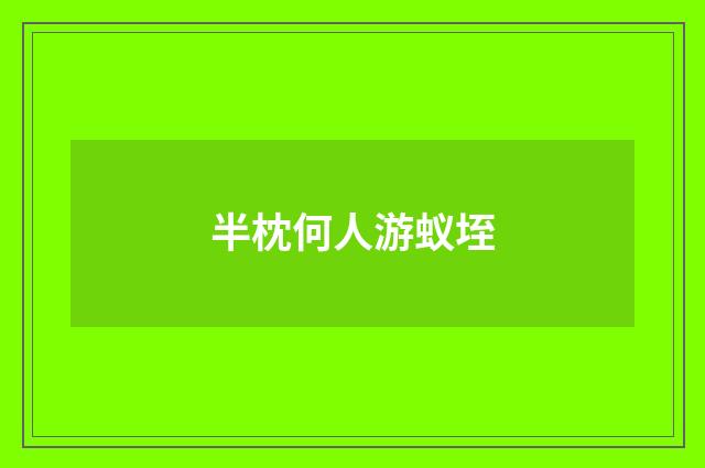 半枕何人游蚁垤