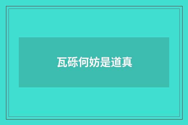 瓦砾何妨是道真