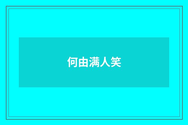 何由满人笑