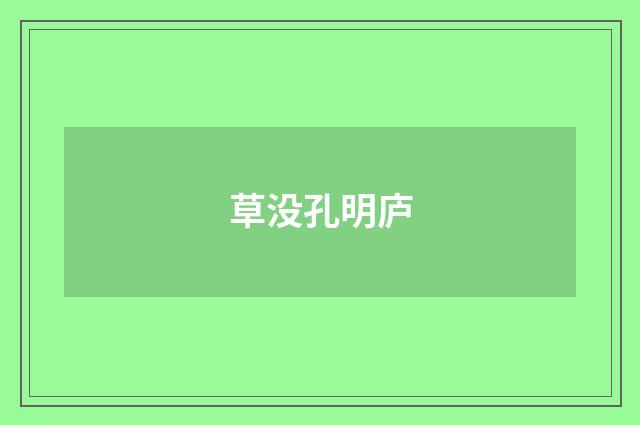 草没孔明庐