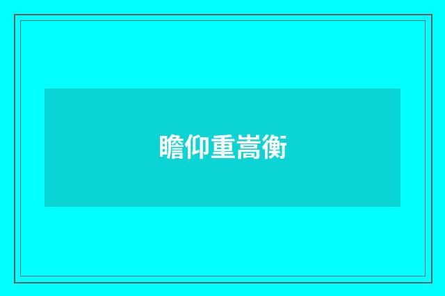 瞻仰重嵩衡