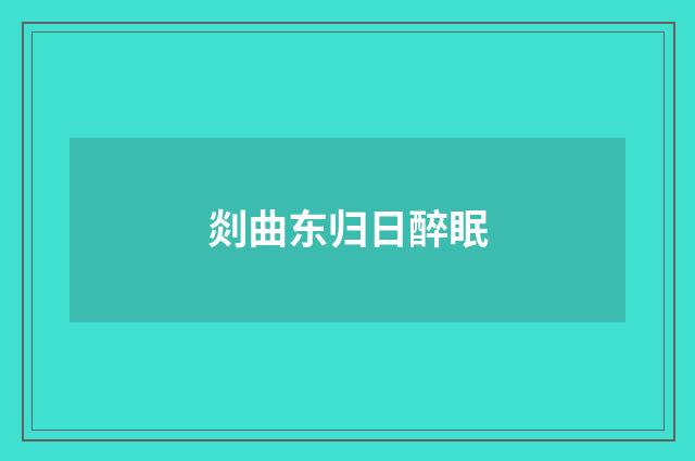 剡曲东归日醉眠