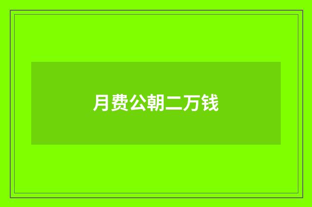 月费公朝二万钱