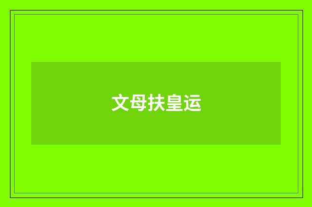 文母扶皇运