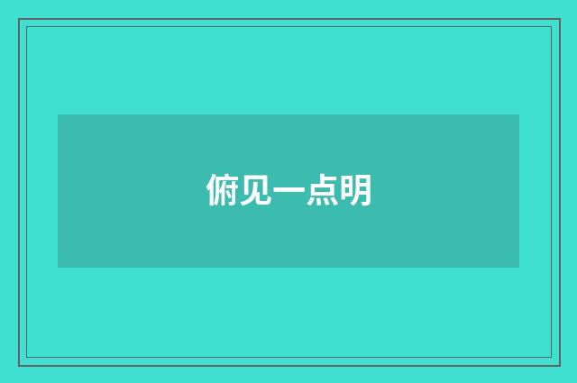 俯见一点明