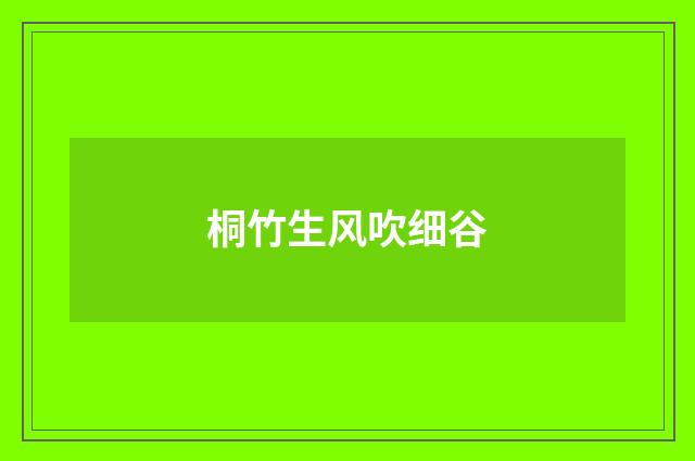 桐竹生风吹细谷