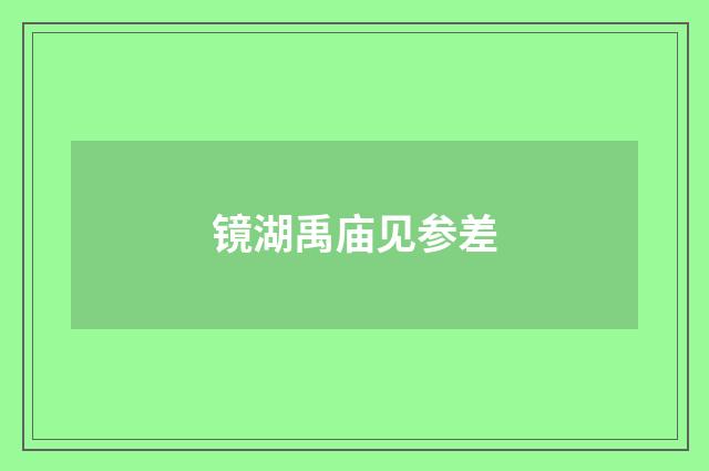 镜湖禹庙见参差