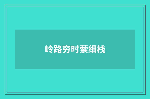 岭路穷时萦细栈