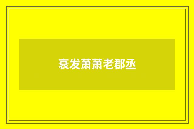 衰发萧萧老郡丞