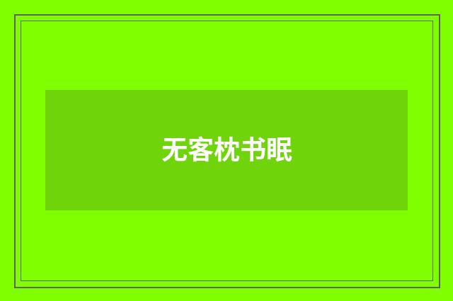 无客枕书眠
