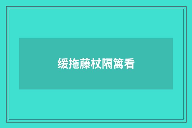 缓拖藤杖隔篱看