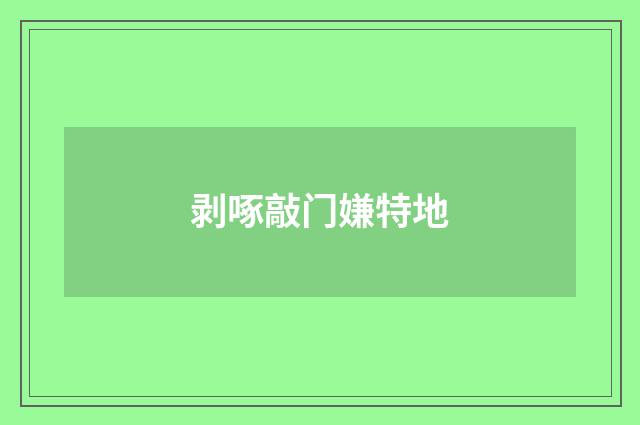 剥啄敲门嫌特地