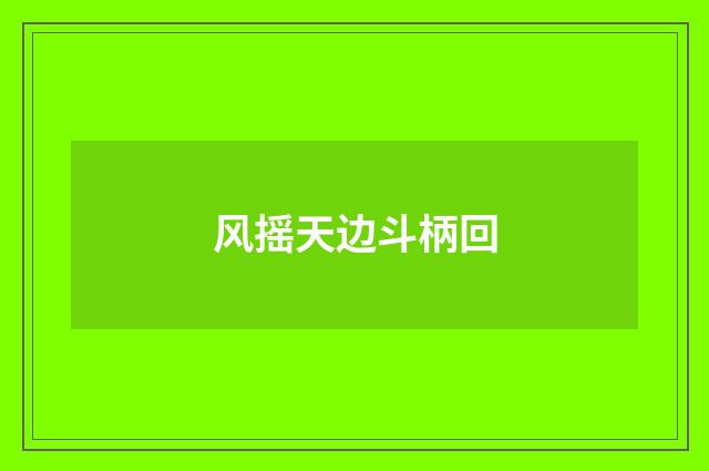 风摇天边斗柄回