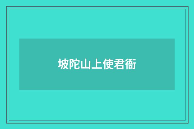 坡陀山上使君衙