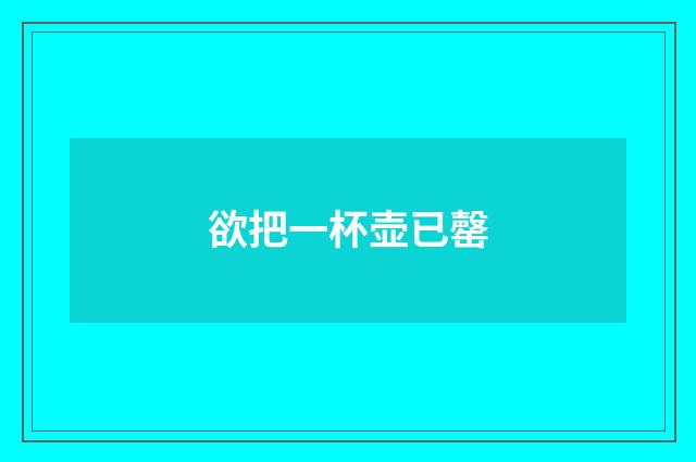 欲把一杯壶已罄